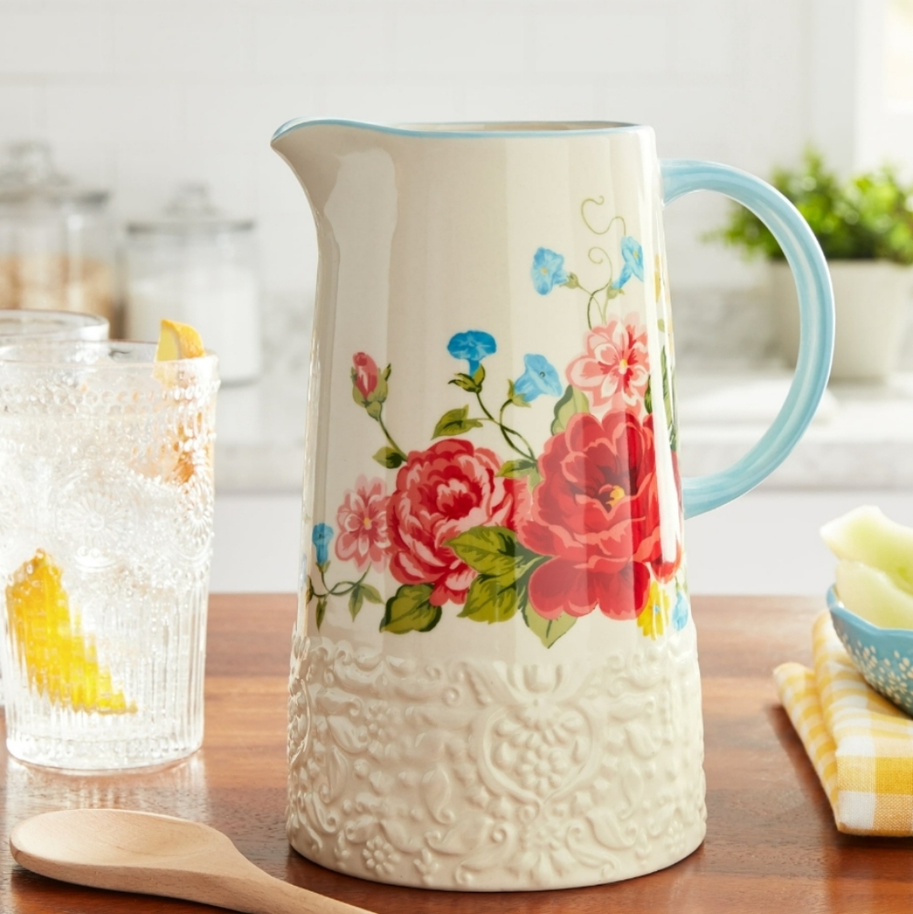 💜 New Pioneer Woman Sweet Rose Pitcher